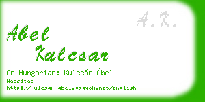 abel kulcsar business card